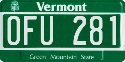 VT license plate OFU281