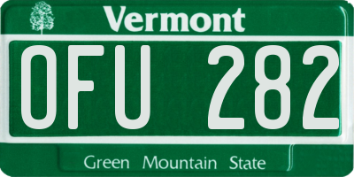 VT license plate OFU282