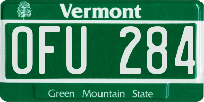 VT license plate OFU284