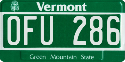 VT license plate OFU286