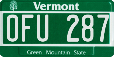 VT license plate OFU287