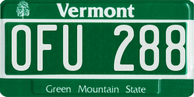 VT license plate OFU288