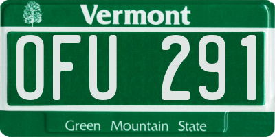 VT license plate OFU291
