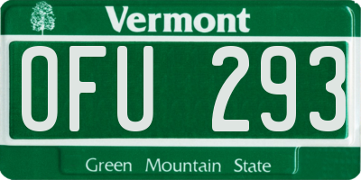 VT license plate OFU293