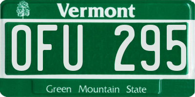 VT license plate OFU295