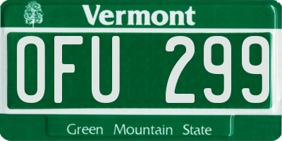 VT license plate OFU299