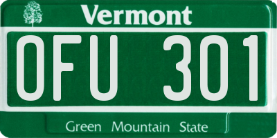 VT license plate OFU301
