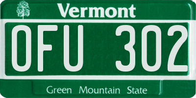 VT license plate OFU302