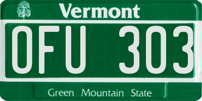 VT license plate OFU303