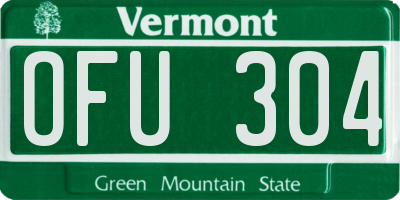 VT license plate OFU304
