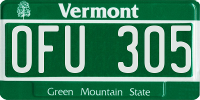 VT license plate OFU305