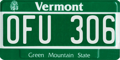 VT license plate OFU306