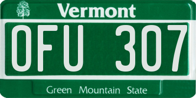 VT license plate OFU307