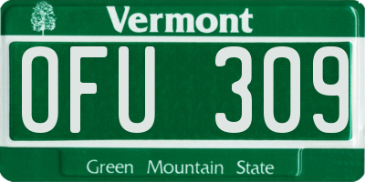VT license plate OFU309