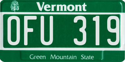 VT license plate OFU319