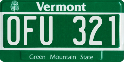 VT license plate OFU321