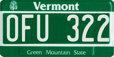 VT license plate OFU322
