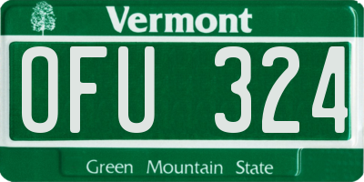 VT license plate OFU324