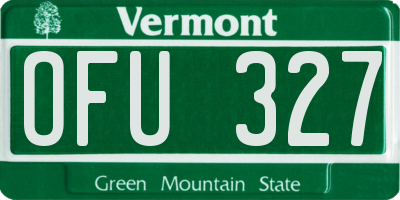 VT license plate OFU327