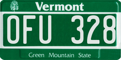 VT license plate OFU328