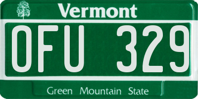 VT license plate OFU329