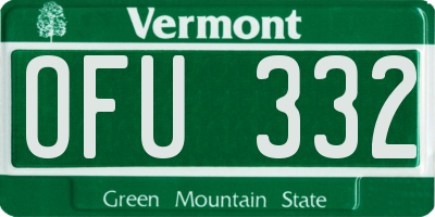 VT license plate OFU332