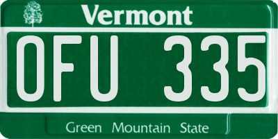 VT license plate OFU335