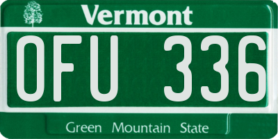 VT license plate OFU336
