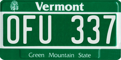 VT license plate OFU337