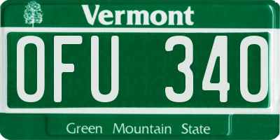 VT license plate OFU340