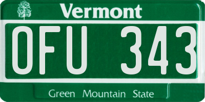 VT license plate OFU343