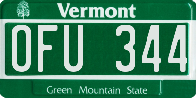 VT license plate OFU344