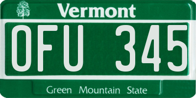 VT license plate OFU345