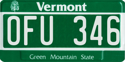 VT license plate OFU346