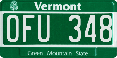 VT license plate OFU348
