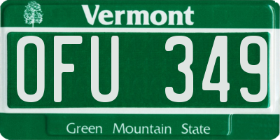 VT license plate OFU349