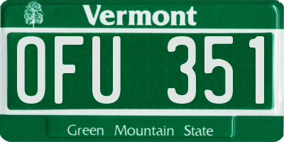 VT license plate OFU351