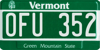 VT license plate OFU352