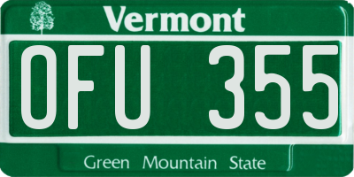 VT license plate OFU355