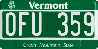 VT license plate OFU359
