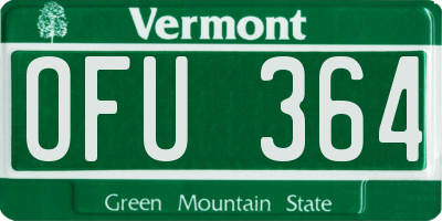VT license plate OFU364
