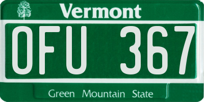 VT license plate OFU367