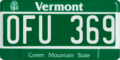 VT license plate OFU369