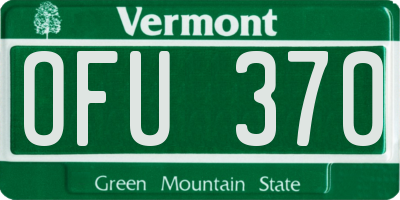 VT license plate OFU370
