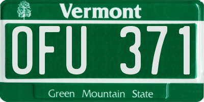 VT license plate OFU371