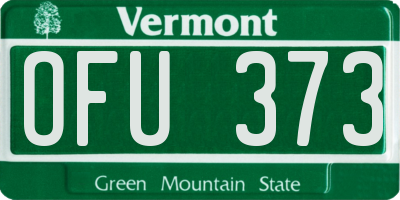 VT license plate OFU373