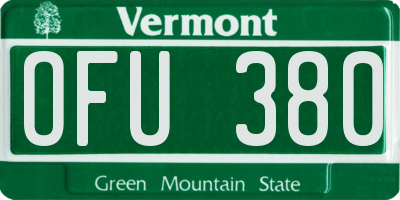 VT license plate OFU380