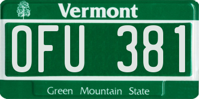 VT license plate OFU381