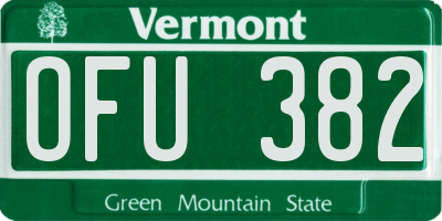 VT license plate OFU382