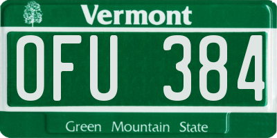 VT license plate OFU384